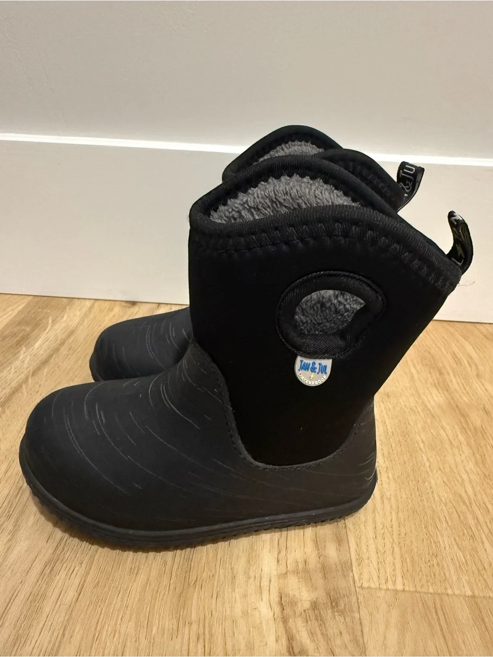 Kids Black Waterproof Winter Boots